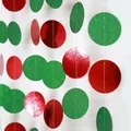 Christmas garland decoration with alternating red mirror and green glitter paper circles - 4 Meters / Mirror Glitter Red Green Circles