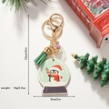 Portachiavi natalizio con pinguino, nappa verde e anello dorato, dimensioni 10x5 cm - Pinguino di Natale Globo di Neve