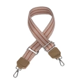 38mm ethnic style woven shoulder strap in terracotta brown with white chevron patterns - Orbit Khaki Top Grain Leather