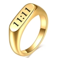 Anello sigillo in acciaio inossidabile oro 18K con incisione 11:11, vista ad angolo di 45° - US 5 / Oro