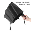 Paraguas plegable automático negro con diseño creativo de gesto de mano para una persona - Automático Plegable Negro Puro
