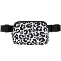 Waterproof nylon sports waist bag featuring a stylish black and white leopard print - 20.5*14*5cm / Black and White Leopard Print