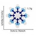 Detail showing blue and white snowflake embroidered patch with 7cm size measurements - Snowflake Patch 21#