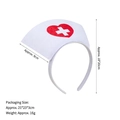 Cerchietto da infermiera per Halloween con cuore rosso e croce bianca per travestimenti - Cappello da Infermiera Cuore Rosso Base Bianca