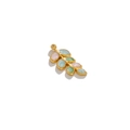Pendente foglia dorata con intarsio in smalto rosa glitterato e piccolo occhiello - Foglia d'oro (Blu Verde Bianco)