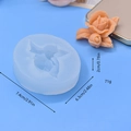 Lichtdurchlässige blaue Silikonform für Blumenbasteln mit Maßen 7.4x6.3cm - Engel Stil (2)