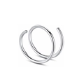 Silver stainless steel double layer spiral nose ring with polished metallic finish - 0.8*10mm / Silver