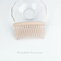 Minimalist matte nude pink 14-tooth hair side comb on a glass plate for women - Round 15 Teeth / Nude Pink