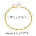 Close-up of gold coffee bean link chain featuring a lobster clasp and extension chain - KN0119/Pig Nose Coffee Bean Chain