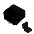 Black velvet jewelry box with 7x7x4cm dimensions and interior necklace display detail - Small Pendant Box / Black