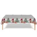 Waterproof Christmas tablecloth with snowman and reindeer patterns on grey wood grain - Wood Grain Christmas Style 137*274cm