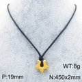 Pendente stella dorata con cordino in nylon nero e dettagli su dimensioni e peso totale - Stella Dorata (KN292235-Z)