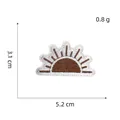 Gedetailleerd borduurwerk van zonnepatch met afmetingen van 5,2 cm breed en 3,1 cm - Stijl 3 Halve Ronde Zon