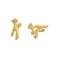 Orecchini a ramo dorato con cristalli scintillanti in argento sterling S925 - Argento 925 / Oro