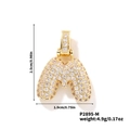 Pendente lettera M dorata con pietre in zirconia cubica in stile hip hop chic - Pendaglio oro lettera M