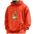 Oranger Kapuzenpullover mit herbstlichem Aufdruck und Kängurutasche für Erwachsene - S / Fall for Jesus Druck / Orange