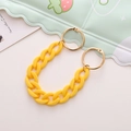 DIY yellow acrylic chain charm for hole shoes with gold metal rings accessories - Yellow Soft Touch Acrylic Chain