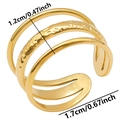 Detail view of gold layered open ring showing hammered texture and product dimensions - Gold