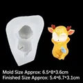 Molde de silicona de ciervo con figura de cervatillo amarillo para manualidades y pasteles - B231 / Transparente