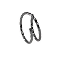Double-layered spiral nose ring in black stainless steel finish with twist design - 0.8x6mm / Twisted Black