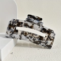 Acetate hair claw clip with black, white and brown marble pattern in rectangular shape - S354-7# Marble Pattern 12cm Acrylic Claw Clip
