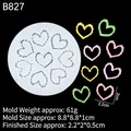 White heart-shaped 8-cavity silicone mold for resin and chocolate crafts 8.8x8.8x1cm - 1# Heart Shape (B827) / Clear