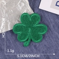 Green shamrock clover embroidered patch for clothing DIY, size 5.1cm by 5cm icon - Emerald Green Clover / 5.1cmx5cm