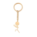 Creative minimalist stick figure smiley keychain with gold finish and polished surface - Double Middle Finger One Side / Gold