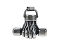 Silver vintage dumbbell fist pendant in stainless steel for fitness enthusiast jewelry - Fitness Dumbbell Fist (D0806) / Pendant Only