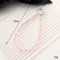 Roze kristallen kralen polsbandje sleutelhanger 16cm lengte en 22g gewicht - Roze