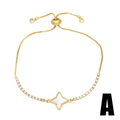Bracelet doré réglable élégant avec pendentif étoile blanche et accents de zircone brillants - Style Étoile Blanche (A)