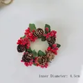 Mini Christmas wreath with pine cones and red berries, 4.5cm inner diameter candle ring - Dublin Wreath M (ID 4.5cm)