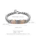 Hip hop style silver and rose gold Cuban link bracelet in durable stainless steel - Silver Gold (W-1-3)