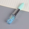 Creative lipstick-shaped quicksand pen with blue sequins and a mint green cap - Lipstick Gel Pen Lake Blue