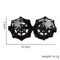 Halloween black glitter spider web glasses frame with silver spiders and size info - Spider Web Style