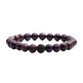Bracciale artigianale con pietre occhio di tigre viola e perla di lava vulcanica - 8mm Occhio di Tigre Viola + 1 Pietra Lavica