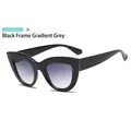 Classic cat eye sunglasses featuring black frames and gradient grey lenses for women - Black Frame Gradient Grey