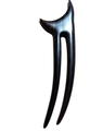 Épingle à cheveux minimaliste en bois de santal noir en forme de U avec finition polie - Lune Croissante Double Broche Courbe 【14.5cm】