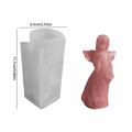 Silicone angel girl candle mold with flower wreath detail, size 11.7cm by 6.5cm - NO.3 Garland Angel Girl