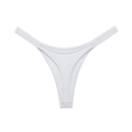 Sleek white ice silk thong with thin waistband for seamless fitness and sports wear - S / White