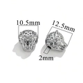 Perlina a testa di leopardo in acciaio inox con foro grande per gioielli DIY 12,5mm - Leopardo-Acciaio