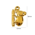 Polished 14K gold plated stainless steel koala pendant measuring 18mm high by 12mm wide - Koala (12x18mm)