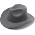 Classic dark grey wool felt fedora hat with a wide brim in a minimalist studio style - Plain Style / Gray