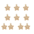 Set mit 10 goldenen sternförmigen Anhängern mit funkelnden Strasssteinen für Schmuck - 1#-Goldener Stern / 10er Pack