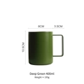 Dunkelgrüner 400ml isolierter Edelstahlbecher mit quadratischem Griff und Mattoptik - 400ml / Groß Dunkelgrün