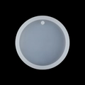 Translucent white round silicone mold for DIY keychain with a top hanging hole - Large Round (17-293) / Clear