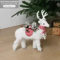 White Christmas reindeer figurine with red scarf and pine branch decor, size 35x40cm - Mini Reindeer / 346g
