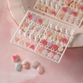 3D resin nail art charms featuring colorful stars and hearts on a storage sprue - Cute Heart Cloud Smilie Set (TX-071)