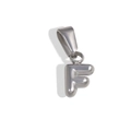 DIY minimalist stainless steel balloon letter F pendant in silver finish for necklaces - F-Steel