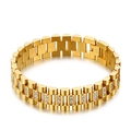 Pulsera de acero inoxidable dorado con incrustaciones de circonitas para hombre - 18cm / Dorado